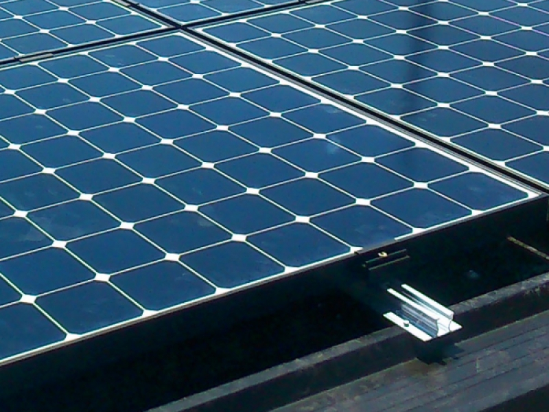 Sunpower solar panels on trapezoidal roof